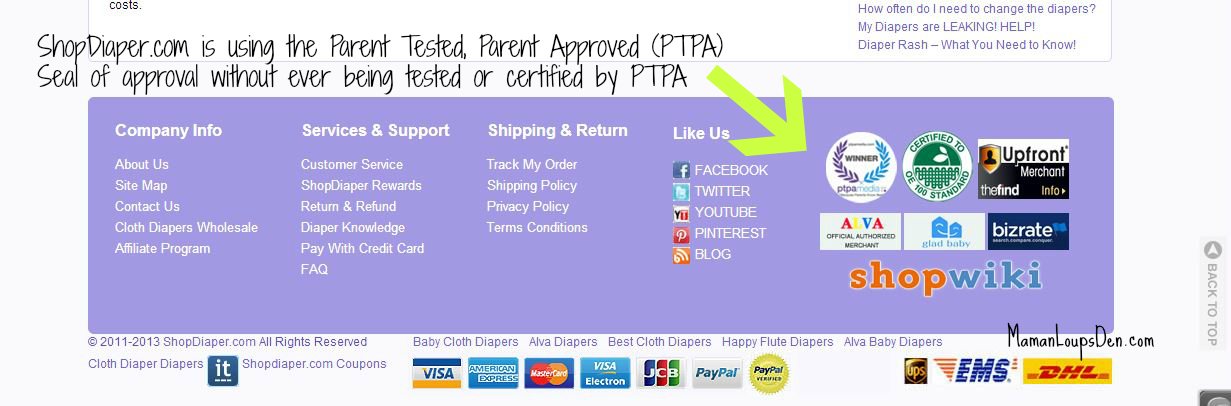 ShopDiaper is NOT PTPA